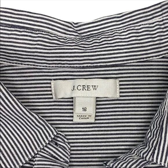 J Crew Women's Boyfriend Popover Stripe Top size 16 - Picture 3 of 7